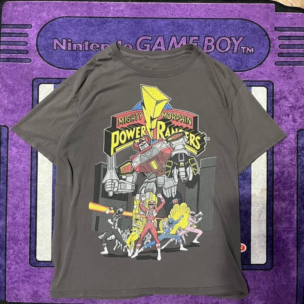 90's Mighty Morphin Power Rangers grey cotton t-shirt Size L